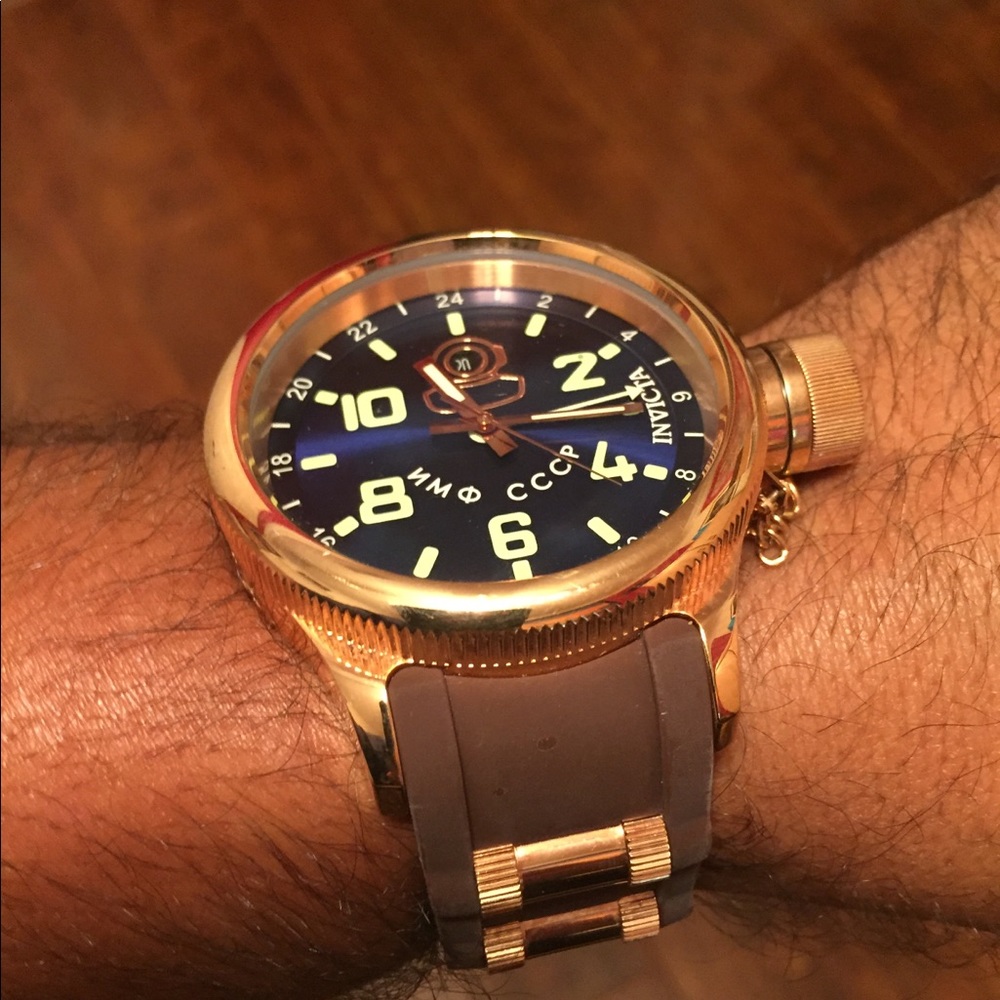 Invicta Russian Diver Gold/Blue case Mens watch